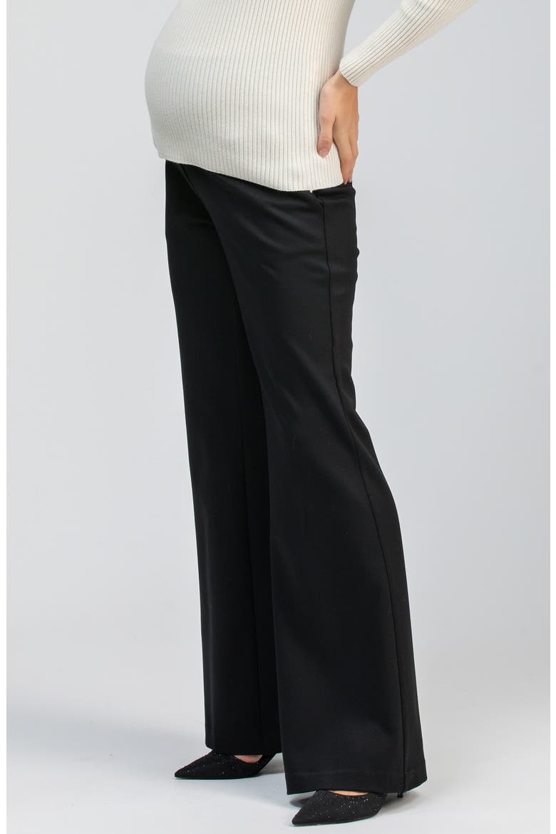 Robin Over the Bump Wide Leg Maternity Pants, Alternate, color, BLACK