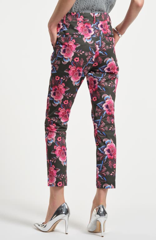 Isaac Mizrahi New York Slim Fit Sateen Ankle Pants In Multi