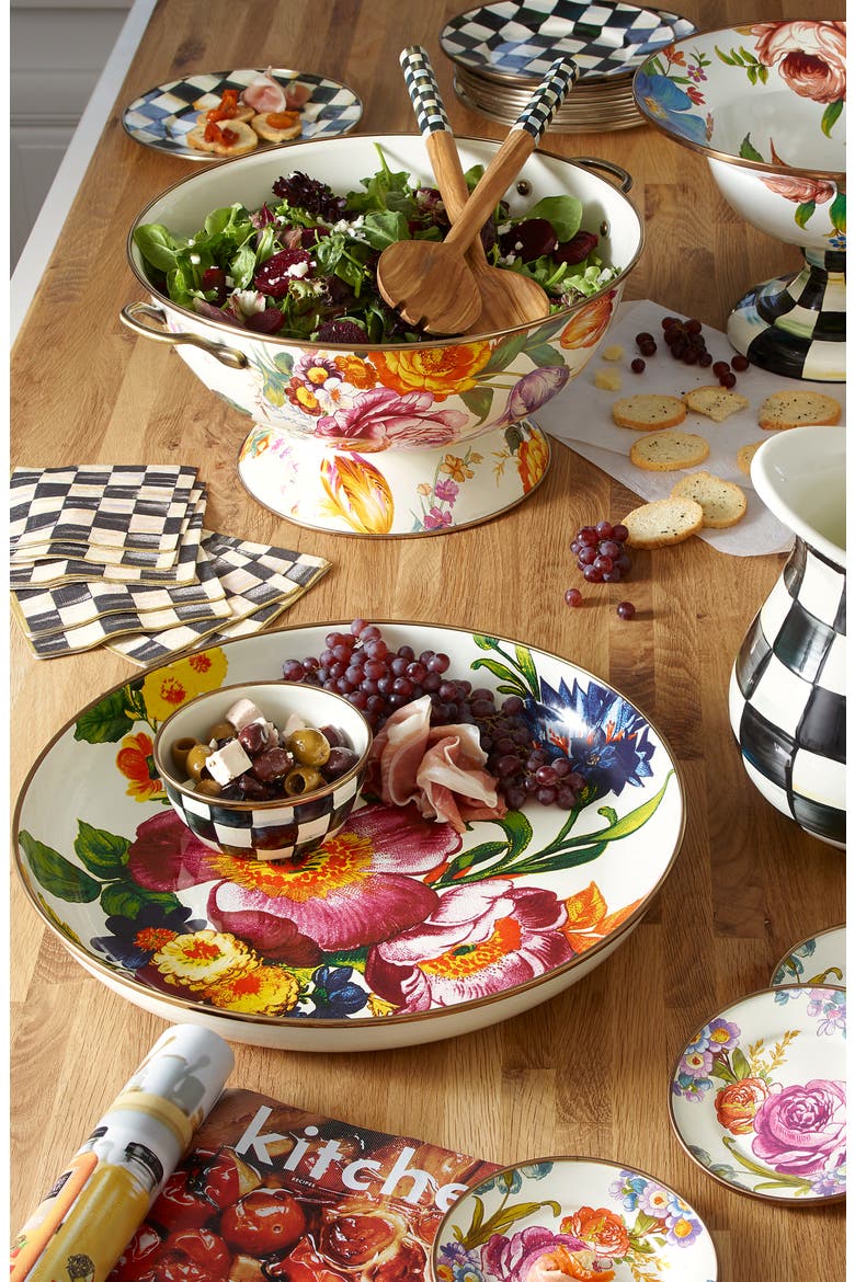 Flower Market Enameled Steel Abundant Bowl, Alternate, color, WHITE MULTI