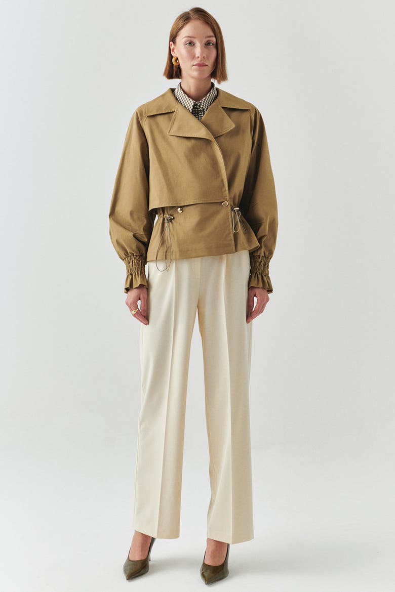 Yareli Shirt Collar Cotton Jacket, Main, color, CAMEL