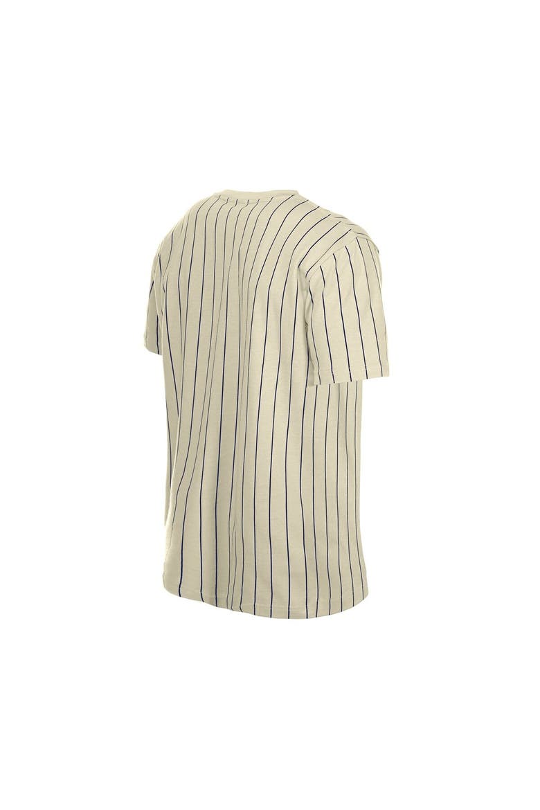 Men's New Era Cream Detroit Tigers Throwback Meshback Pinstripe T-Shirt, Alternate, color, Cream