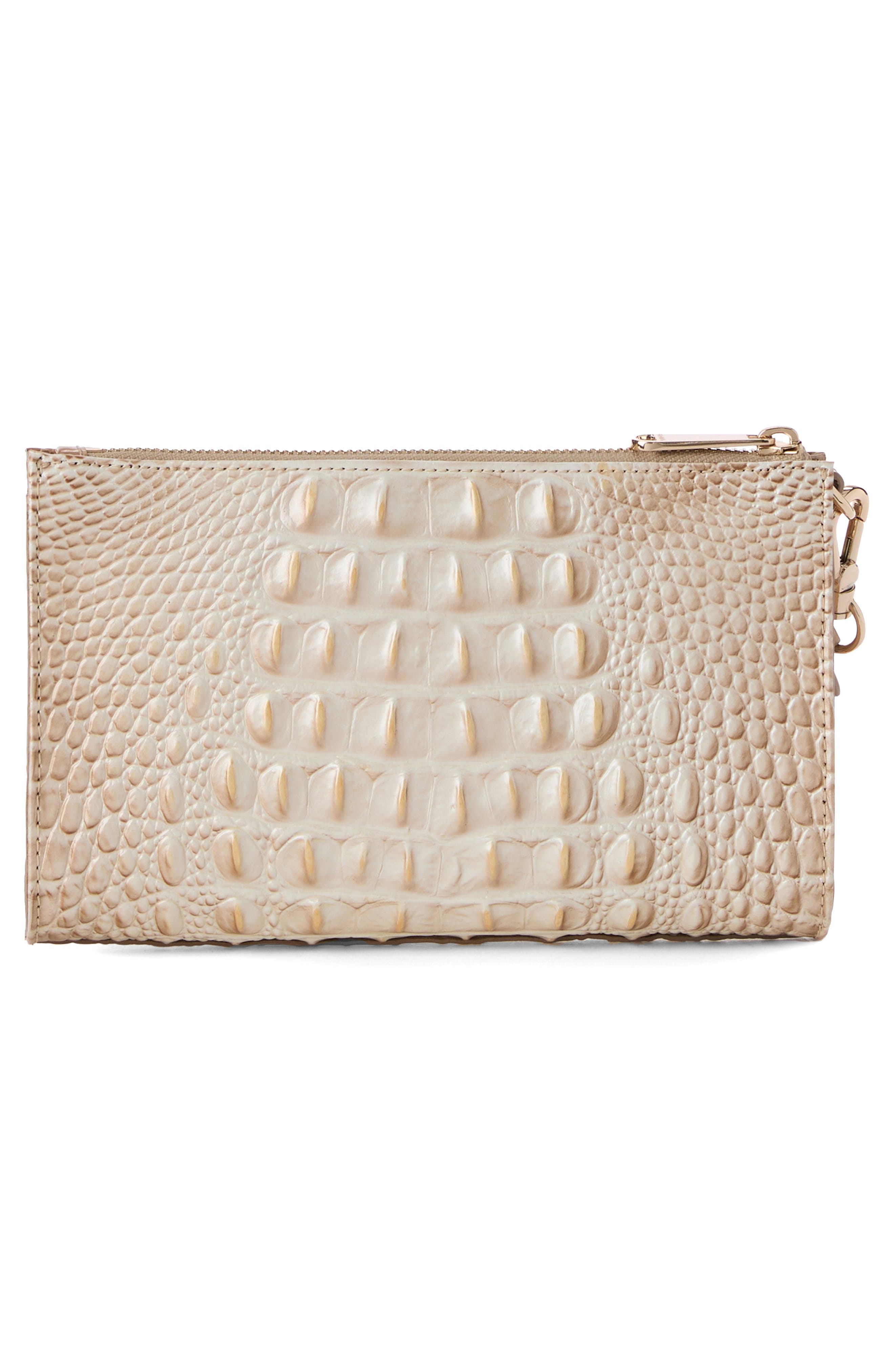Brahmin Adia Croc Embossed Leather Wristlet, Alternate, color, Contour
