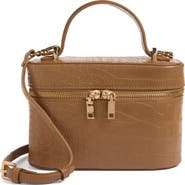 MANGO Camelia Croc Embossed Faux Leather Crossbody Bag