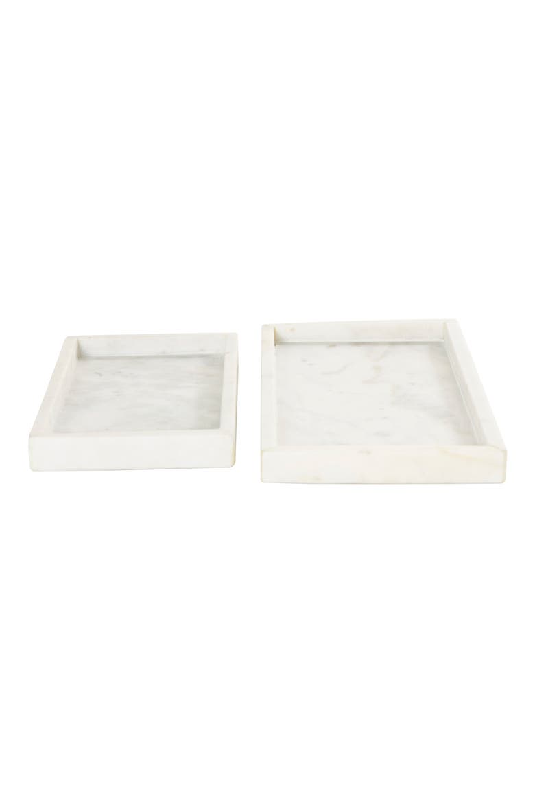 Marble Tray - Set of 2, Alternate, color, WHITE