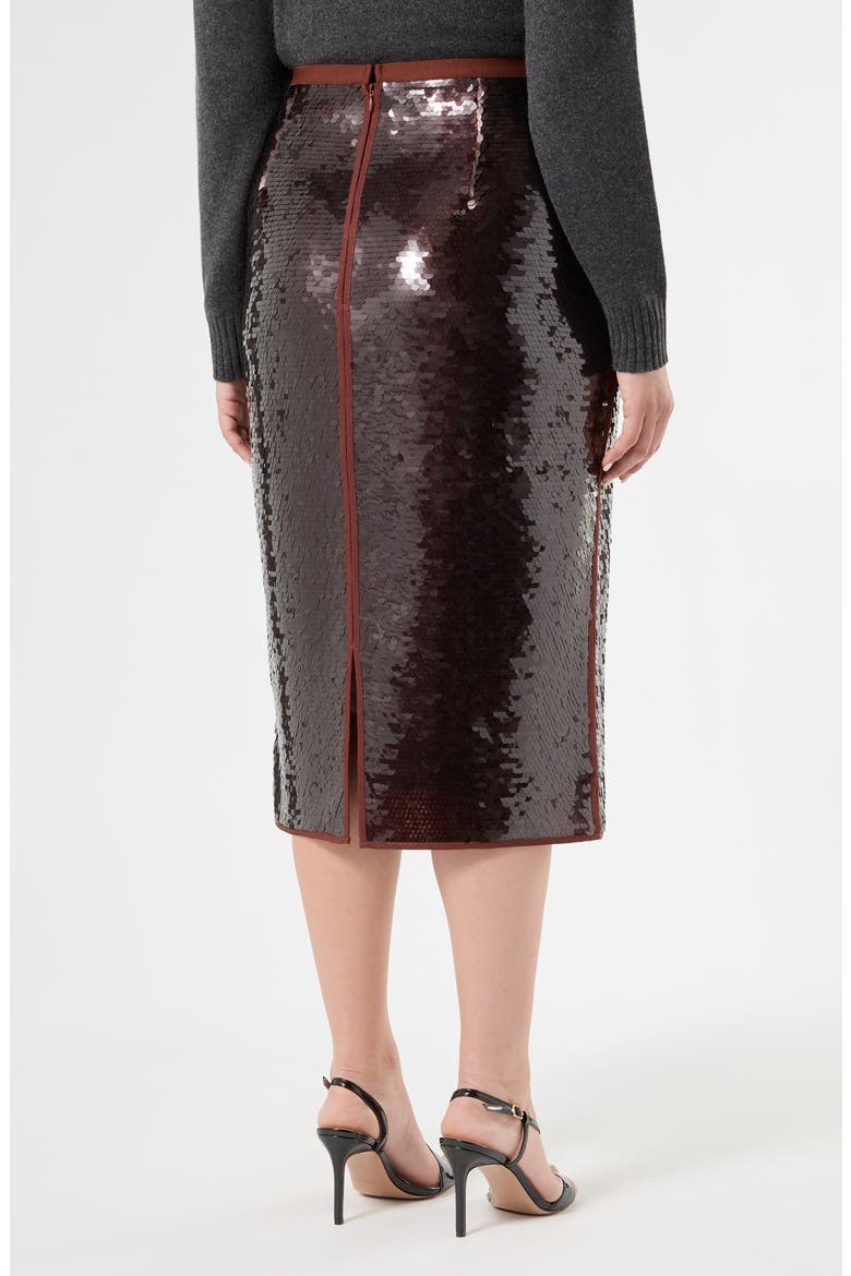 Jersey Sequin Midi Skirt, Alternate, color, BRICK RED