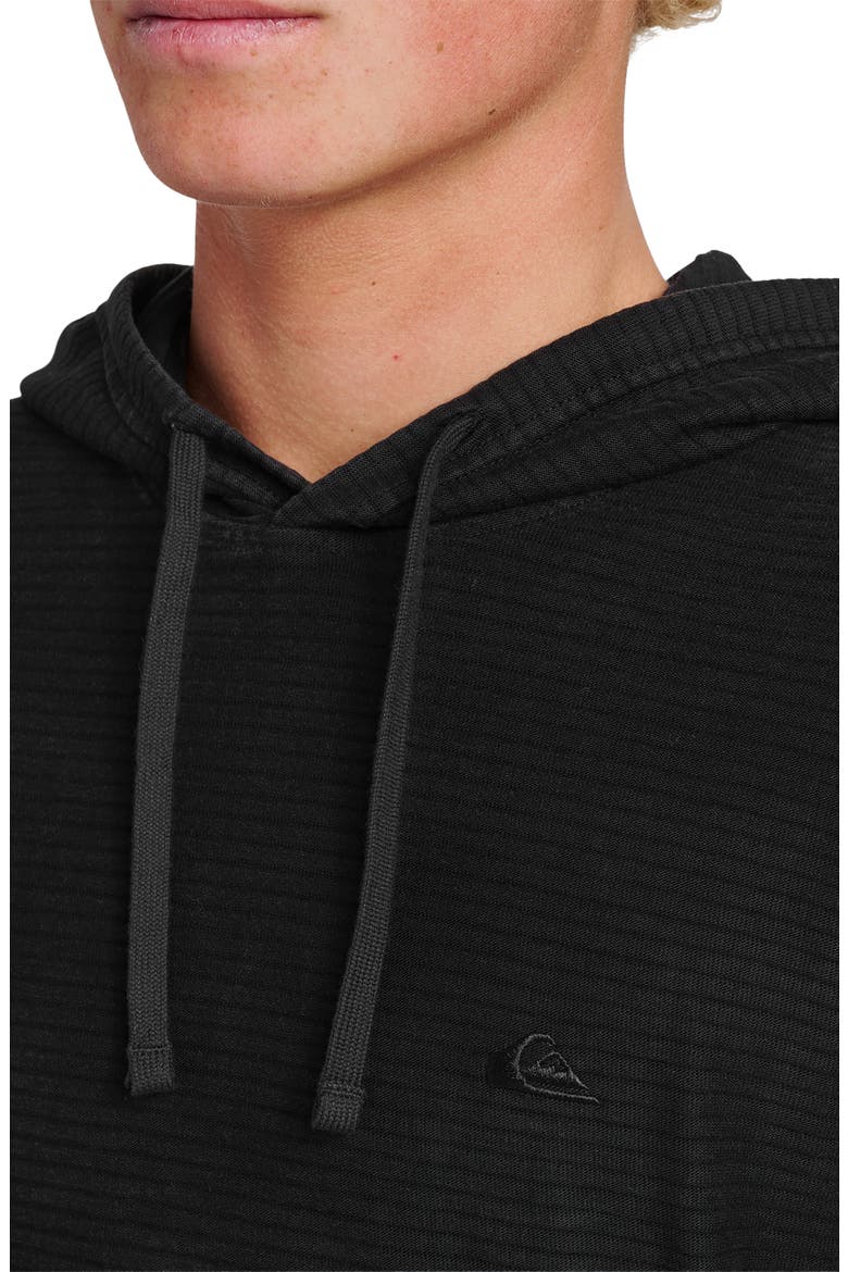 Alamitos Stripe Long Sleeve Hooded Top, Alternate, color, BLACK