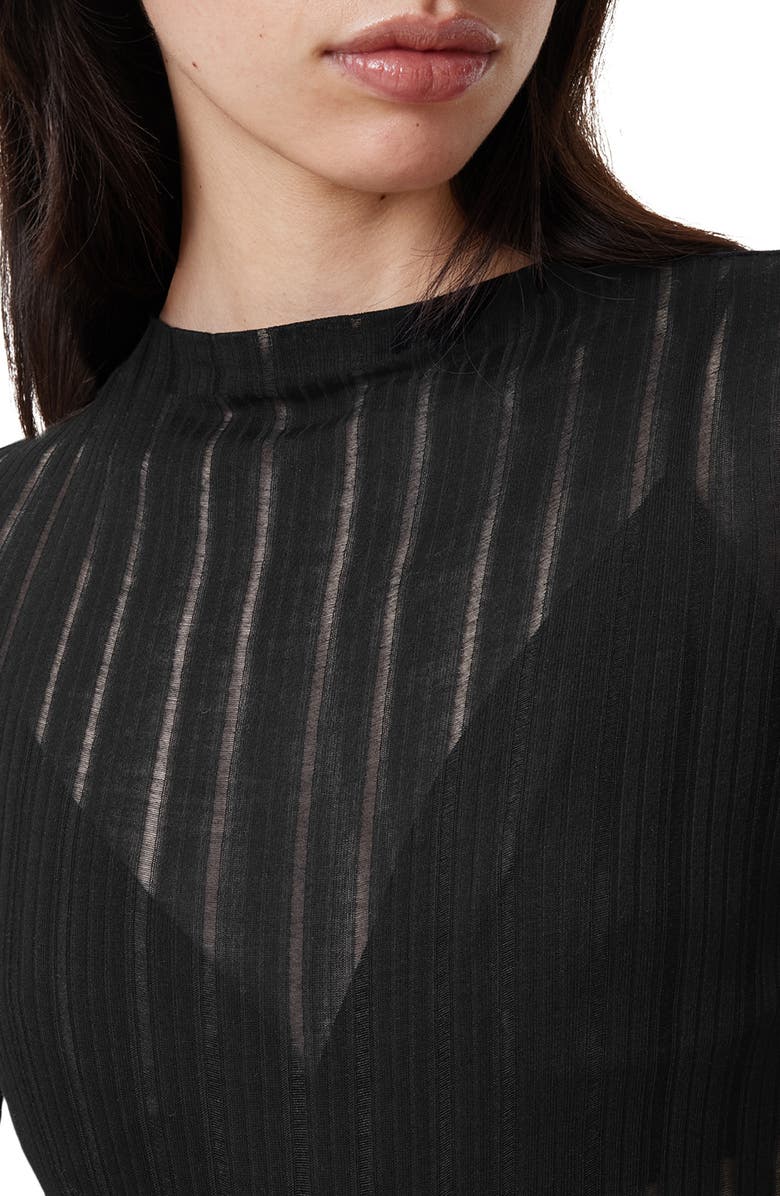 AllSaints Aki Sheer Stripe Long Sleeve T-Shirt, Alternate, color,