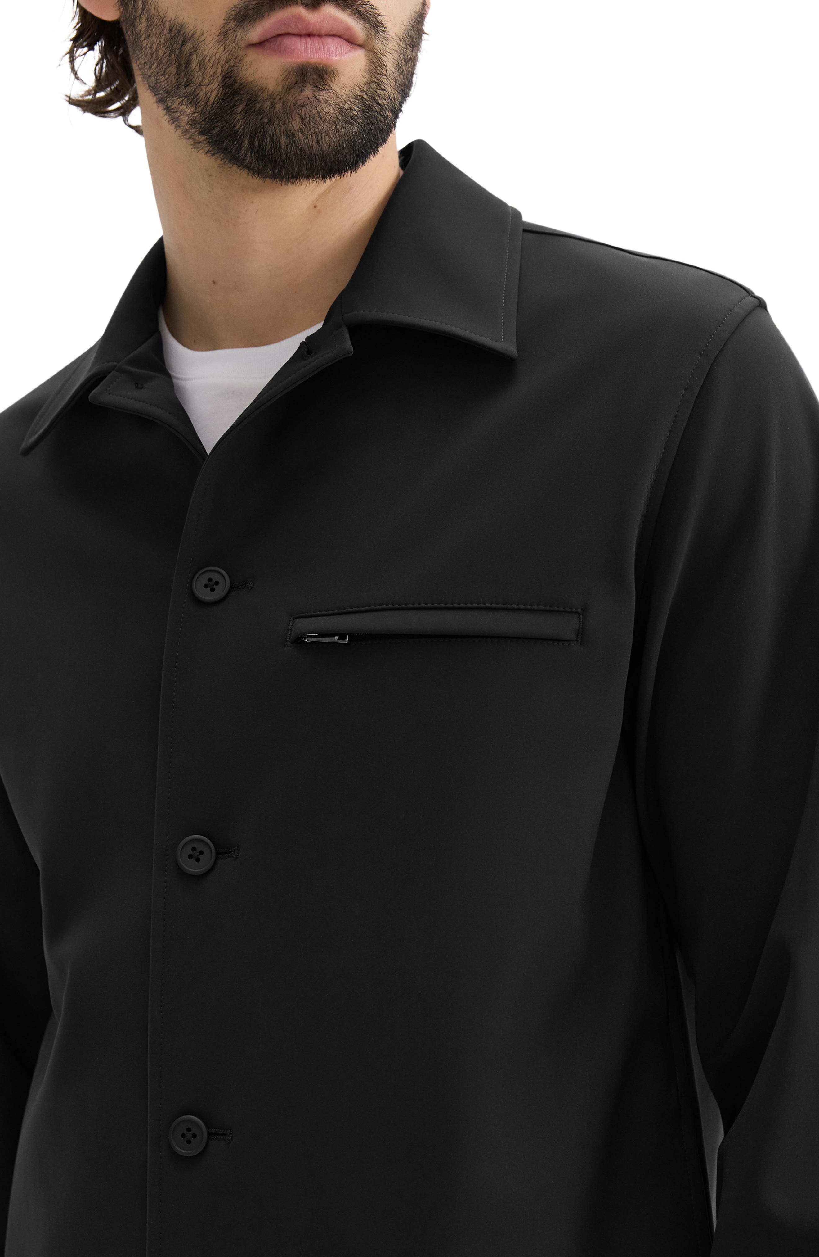 Мужские Theory Overshirt in Precision Ponte Jacket — фото 7
