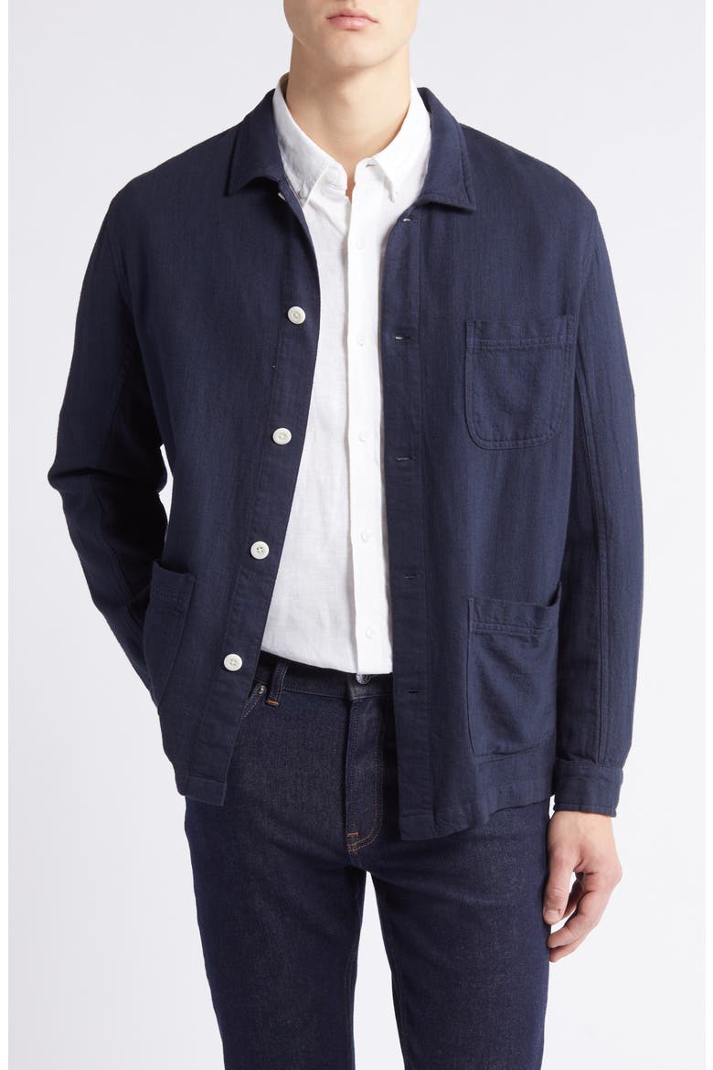 Ambrose Cotton & Linen Shirt Jacket, Main, color, DEEP MERIDIAN