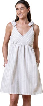 Hope & Henry Women's Sleeveless Bow Shoulder Dress