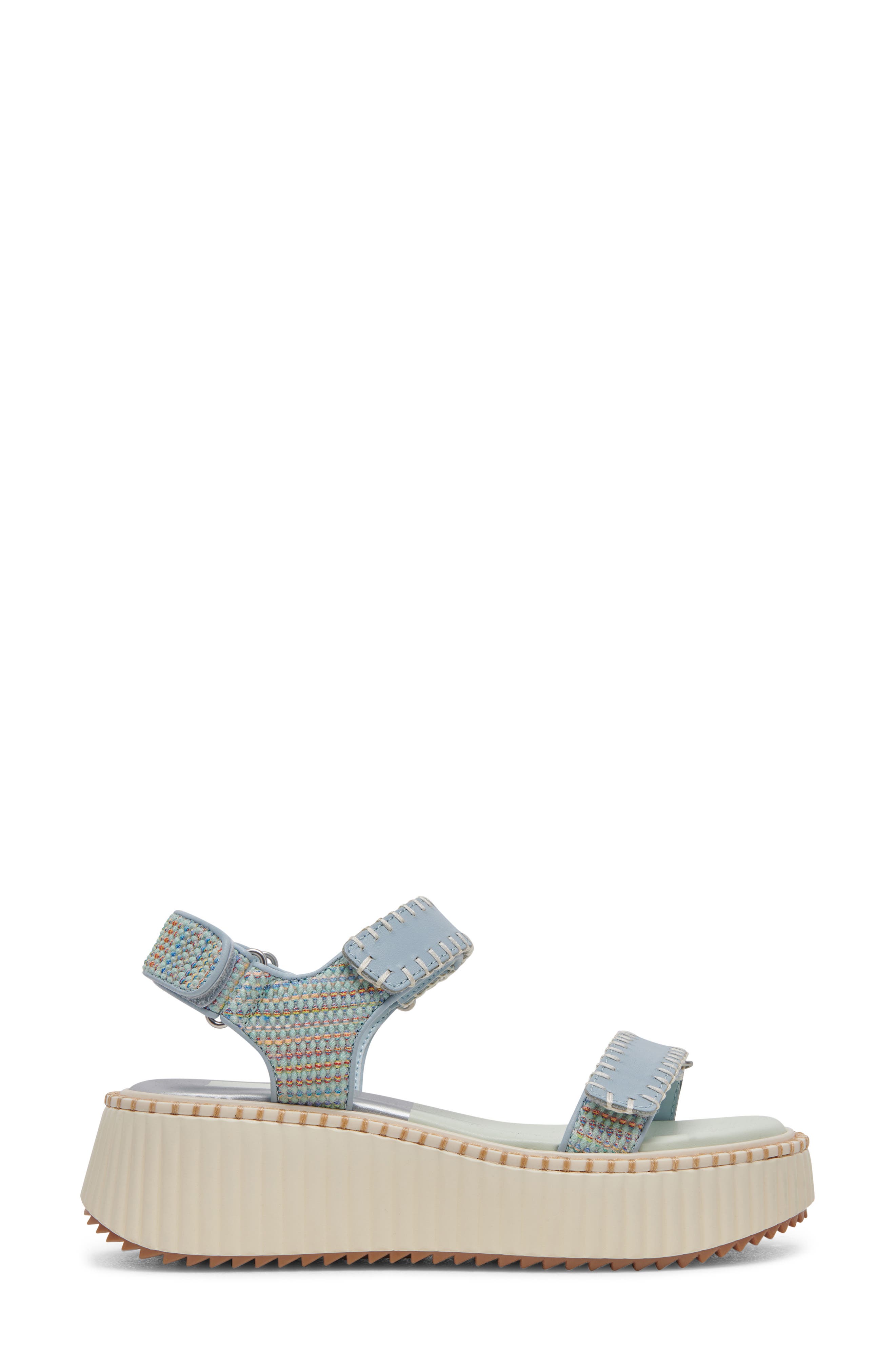 Debra Platform Sandal, Alternate, color, LIGHT BLUE KNIT
