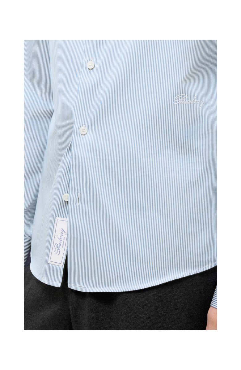 Burberry Slim Fit Striped Cotton Shirt, Alternate, color, Sunbleached Blue