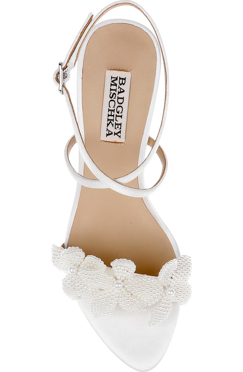 Badgley Mischka Collection Whitney Ankle Strap Pointed Toe Sandal, Alternate, color, White Satin