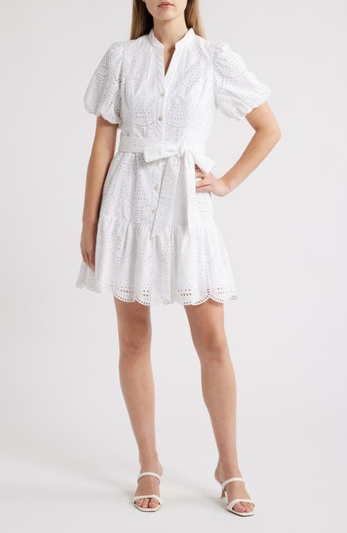 Lilly Pulitzer ® Xylia Tie Belt Cotton Minidress In Resort White Pineapple Tile