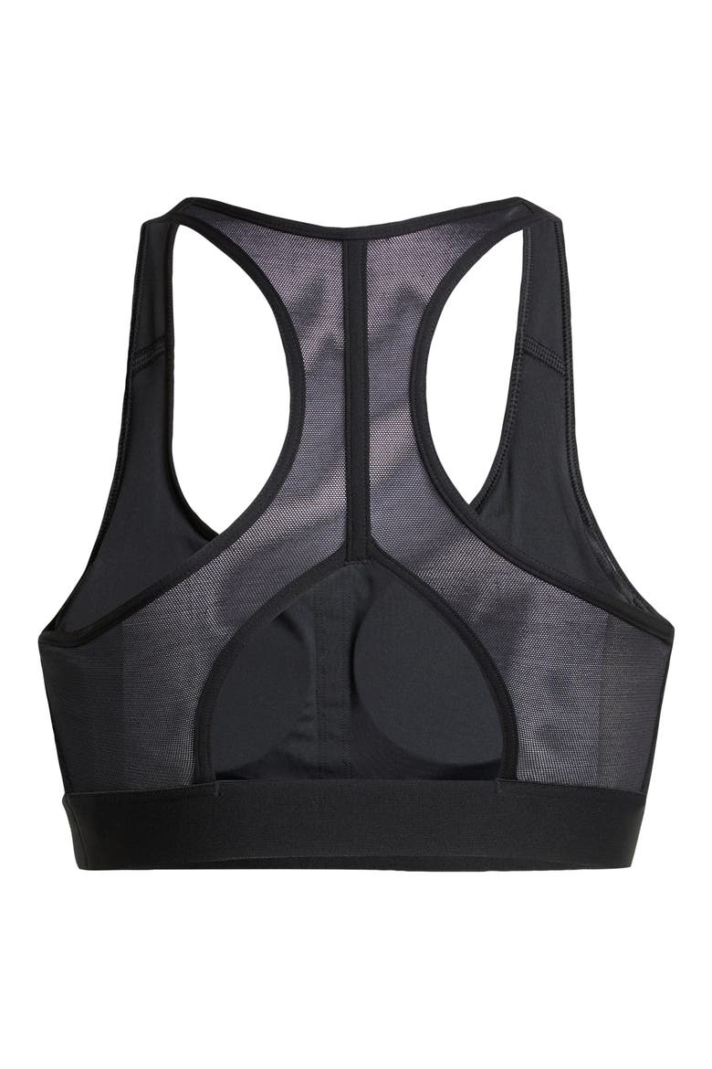 PowerReact 3-Stripes Sports Bra, Alternate, color, BLACK