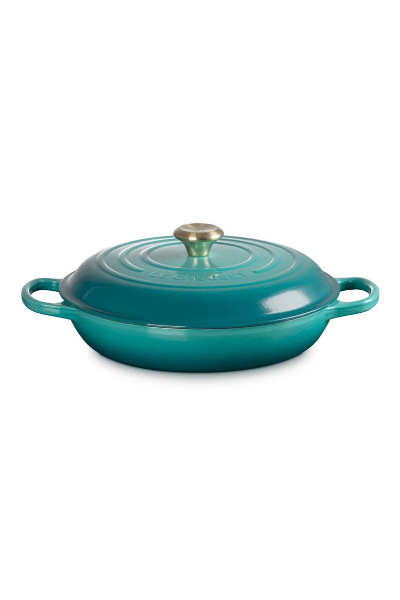 Signature 5 Quart Enameled Cast Iron Braiser, Alternate, color, RIVIERA