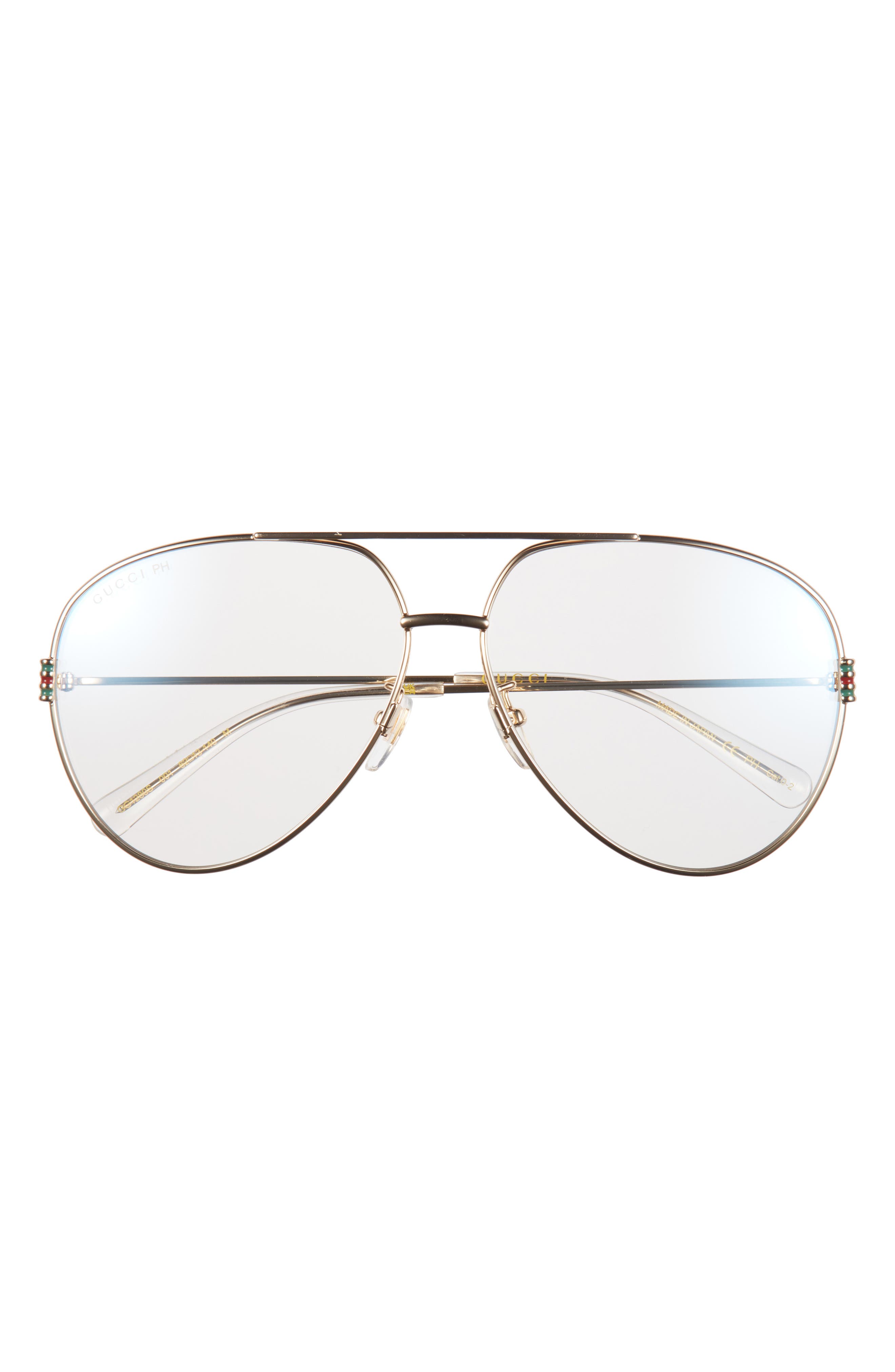 Gucci 62mm Pilot Sunglasses In Metallic
