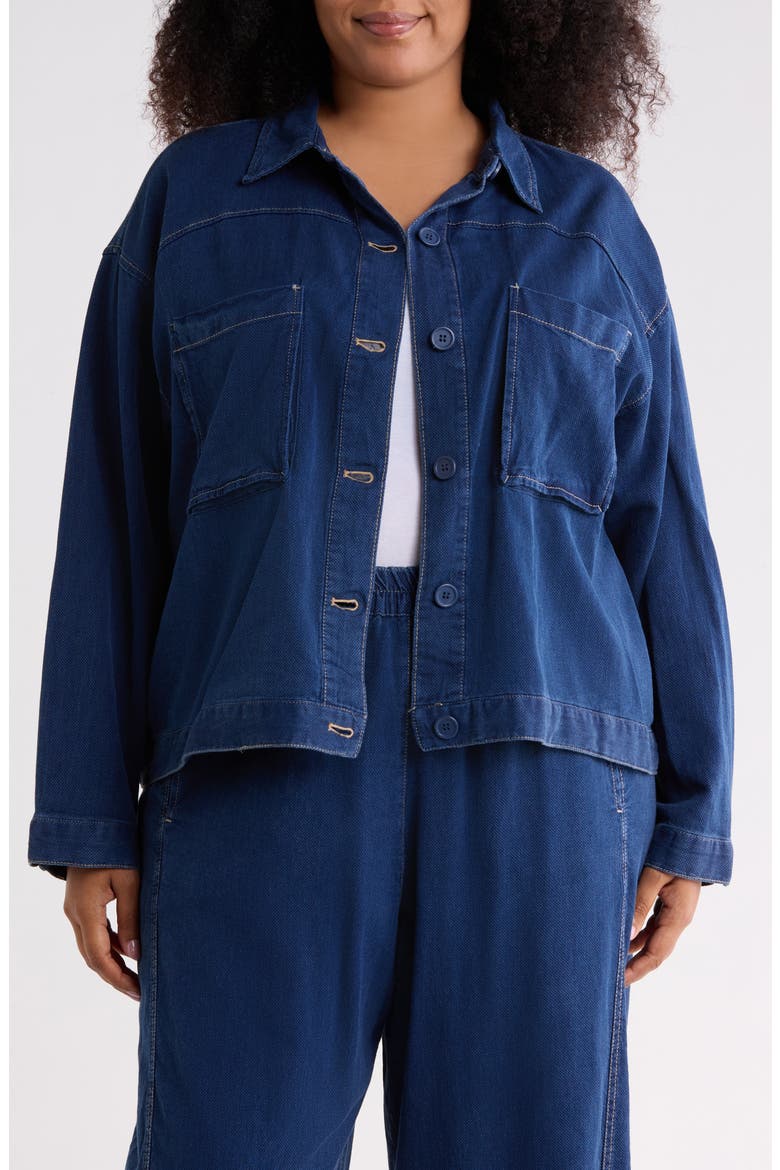 Long Sleeve Denim Jacket, Main, color, DARK WASH INDIGO