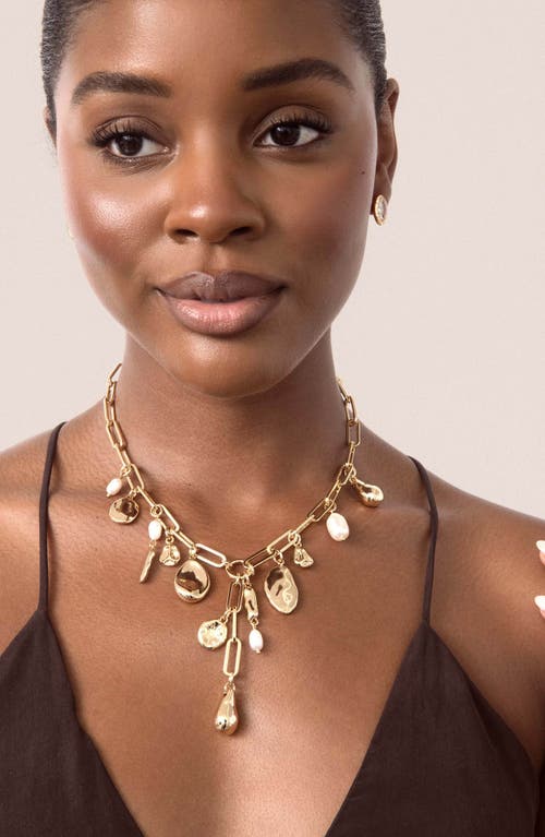 Ettika Melting Metal Charm Lariat Necklaces In Gold