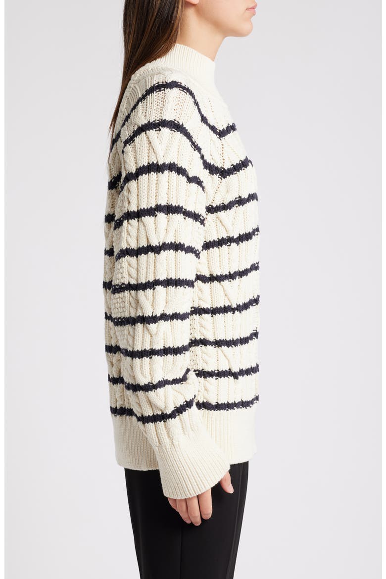 Fodela Cable Cotton & Virgin Wool Sweater, Alternate, color, OPEN MISC
