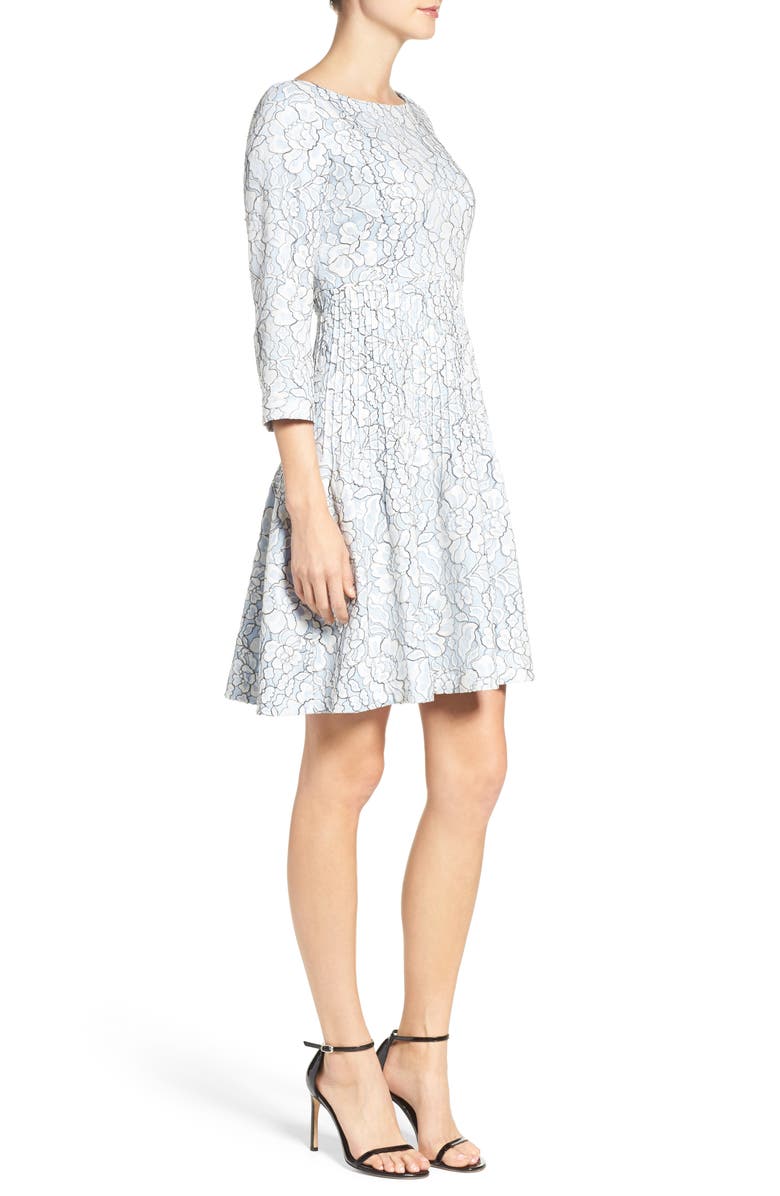 Eliza J Embroidered Floral Fit & Flare Dress, Alternate, color, 