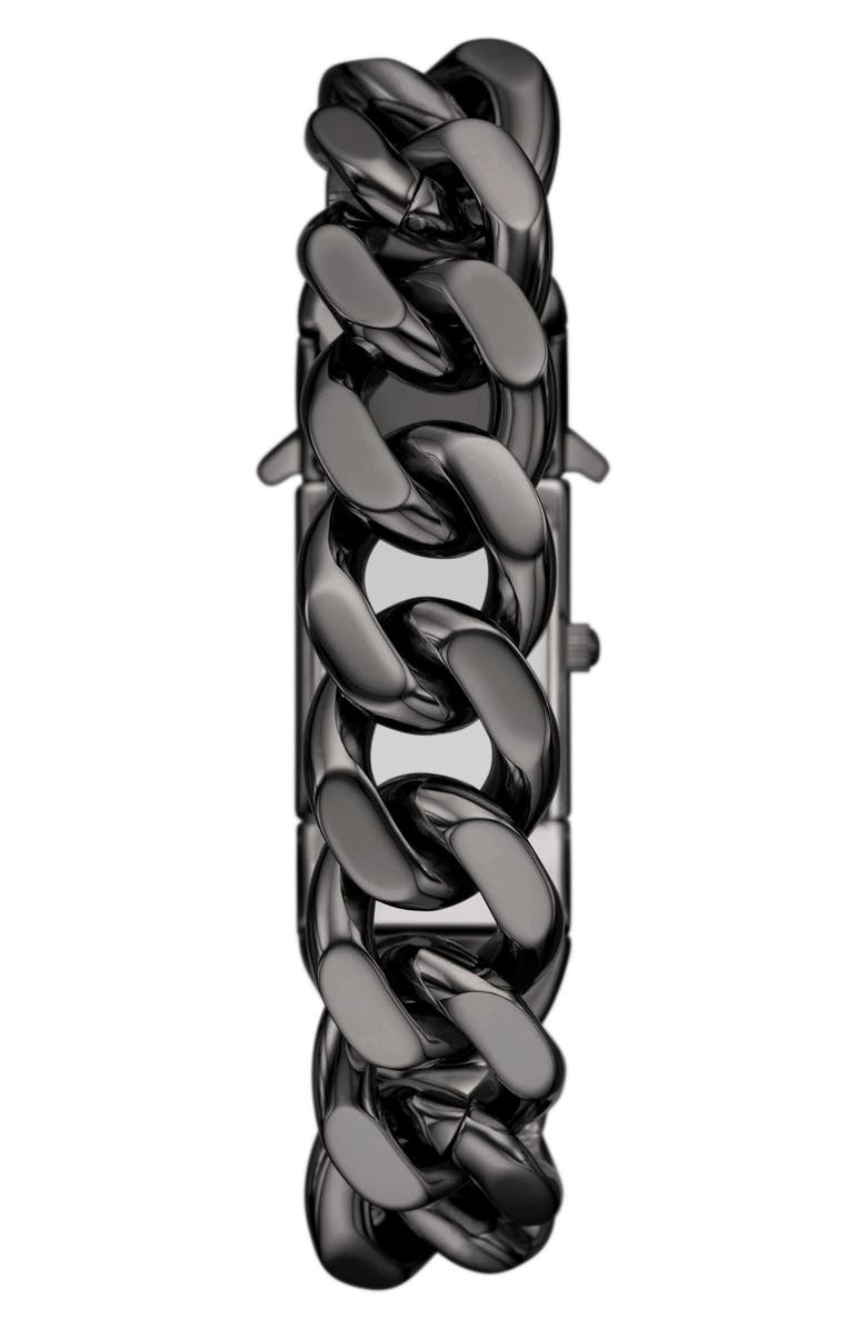 DIESEL<sup>®</sup> Closer Gunmetal Curb Chain Bracelet Watch, 22mm x 27mm, Alternate, color, Gunmetal