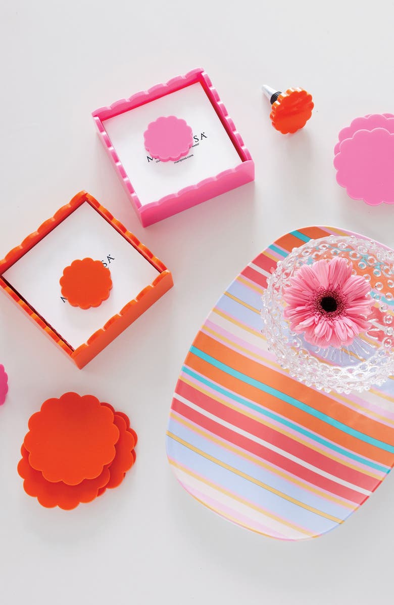 Mariposa Scallop Napkin Box Set, Alternate, color, Orange