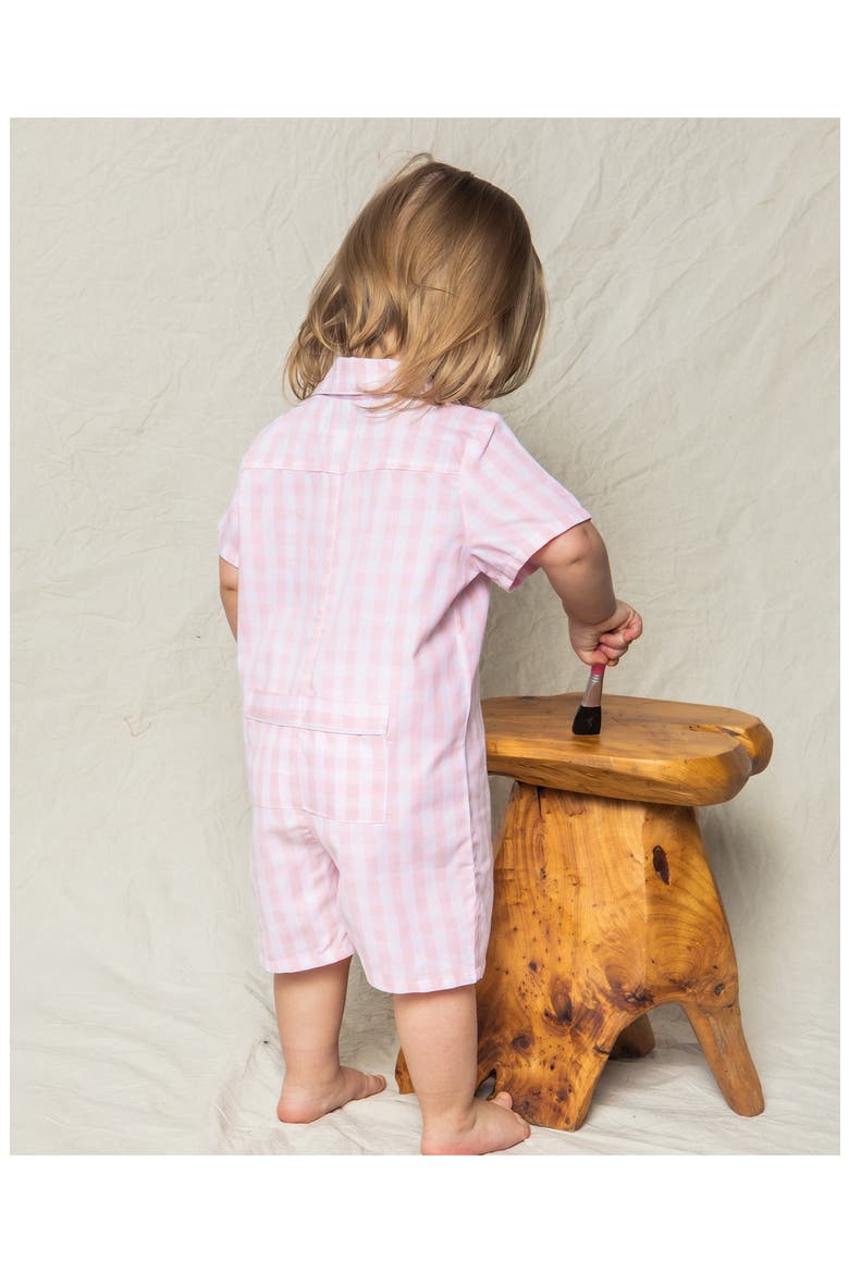Pink Gingham Summer Romper, Alternate, color, PINK