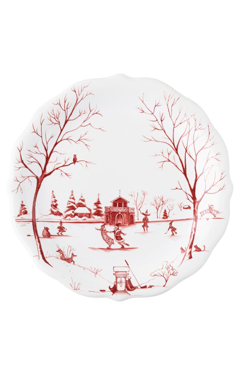 Juliska Country Estate Winter Frolic Set of 4 Party Plates, Alternate, color, Ruby