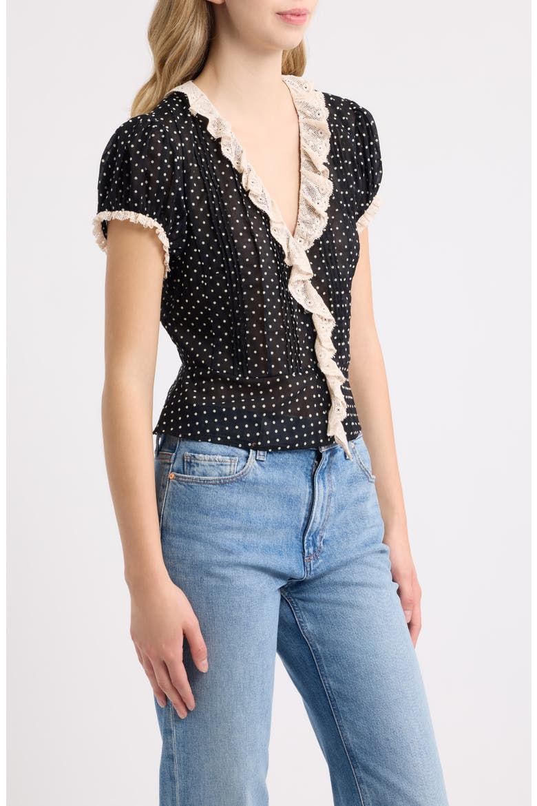 Orella Organic Cotton Top, Alternate, color, NOIR DOT
