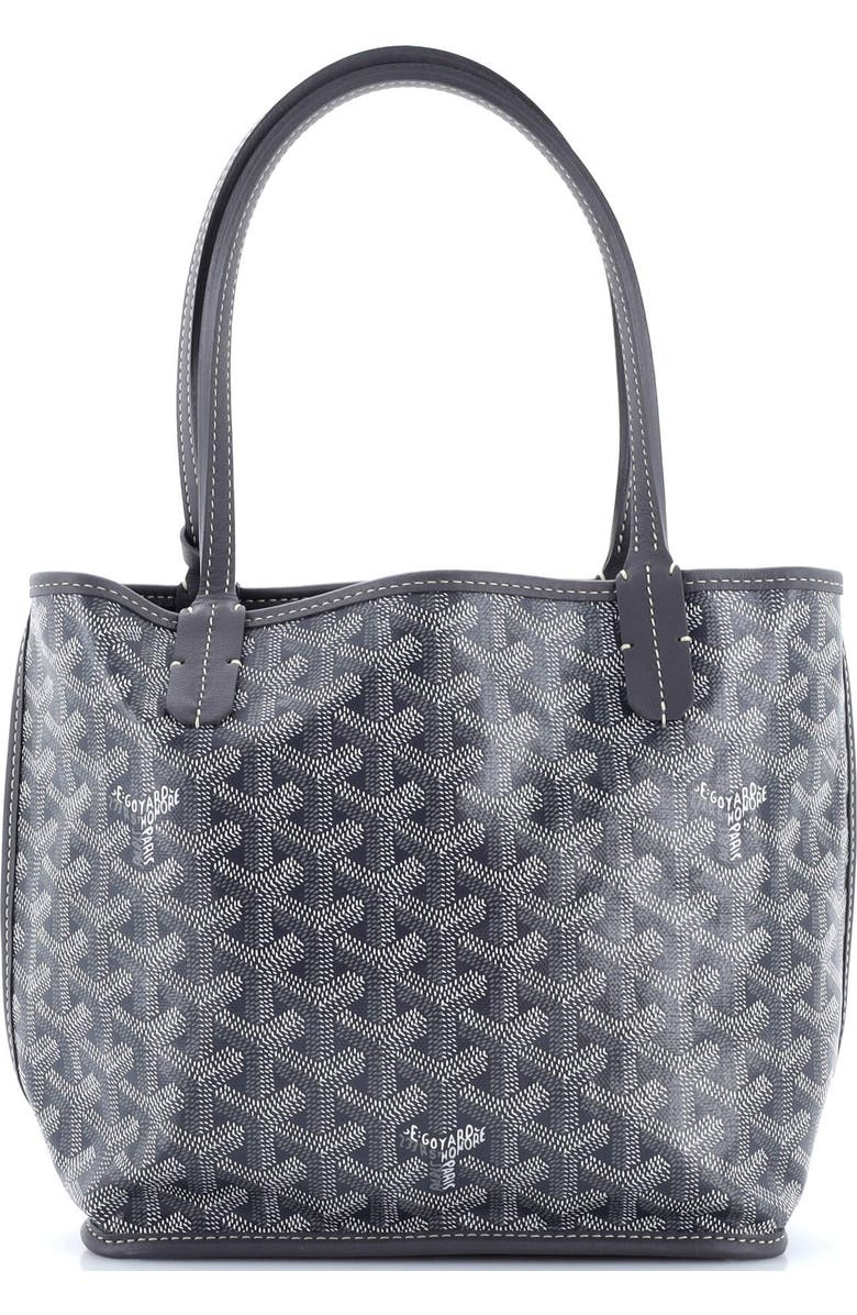 Pre-Owned Goyard Anjou Reversible Tote Coated Canvas Mini, Main, color, Gray
