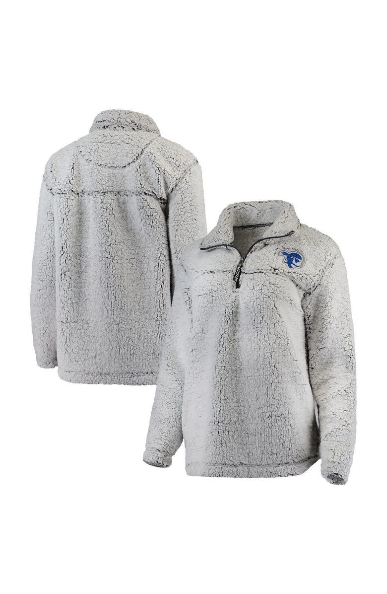 BOXERCRAFT Women's Gray Seton Hall Pirates Sherpa Super-Soft Quarter-Zip Pullover Jacket, Main, color, 