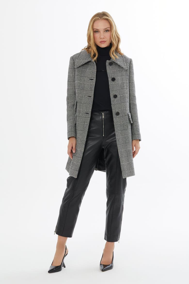 Button-Front Wool-Blend Jacket with Back Vent, Alternate, color, Black