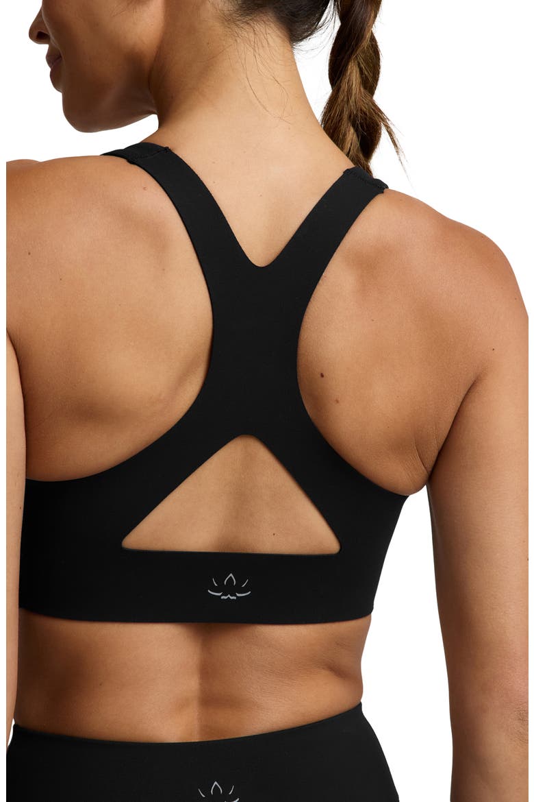 GlowZone Medium Impact Bra, Alternate, color, PITCH BLACK