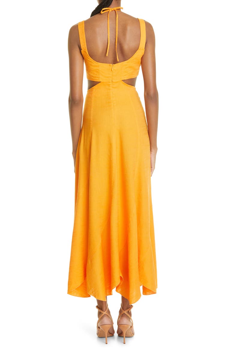 Cult Gaia Eileen Cutout Sleeveless Linen Blend Maxi Dress, Alternate, color,