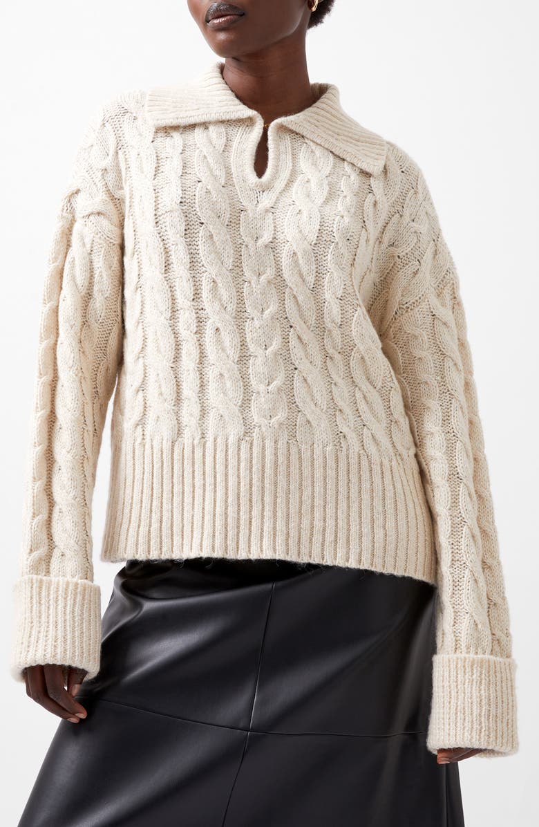 French Connection Kyla Sparkle Sweater, Main, color, Porcelain Cream