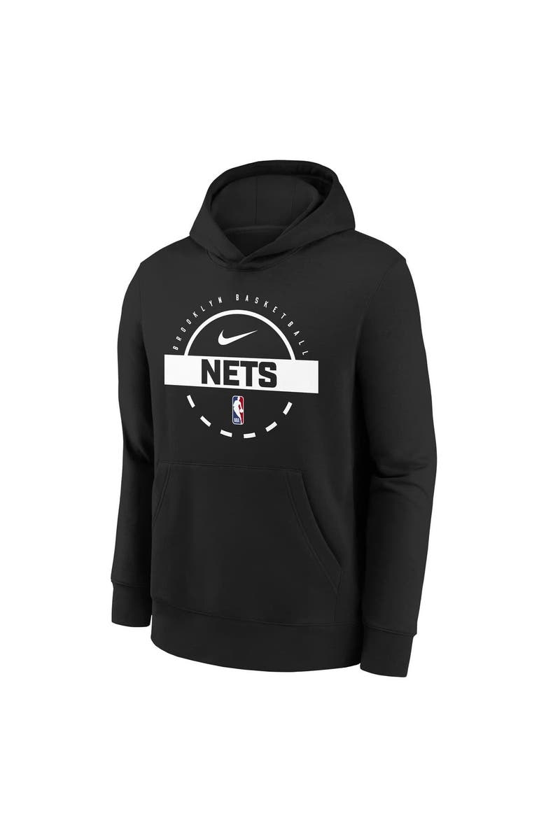Nike Youth Nike Black Brooklyn Nets 2025/26 Club Fleece Practice Hoodie, Alternate, color, Black