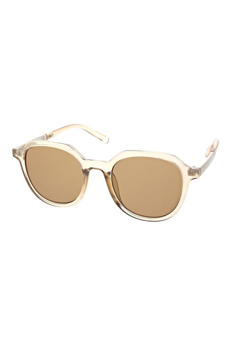 53mm Geometric Round Sunglasses, Alternate, color, BLUSH CRYSTAL