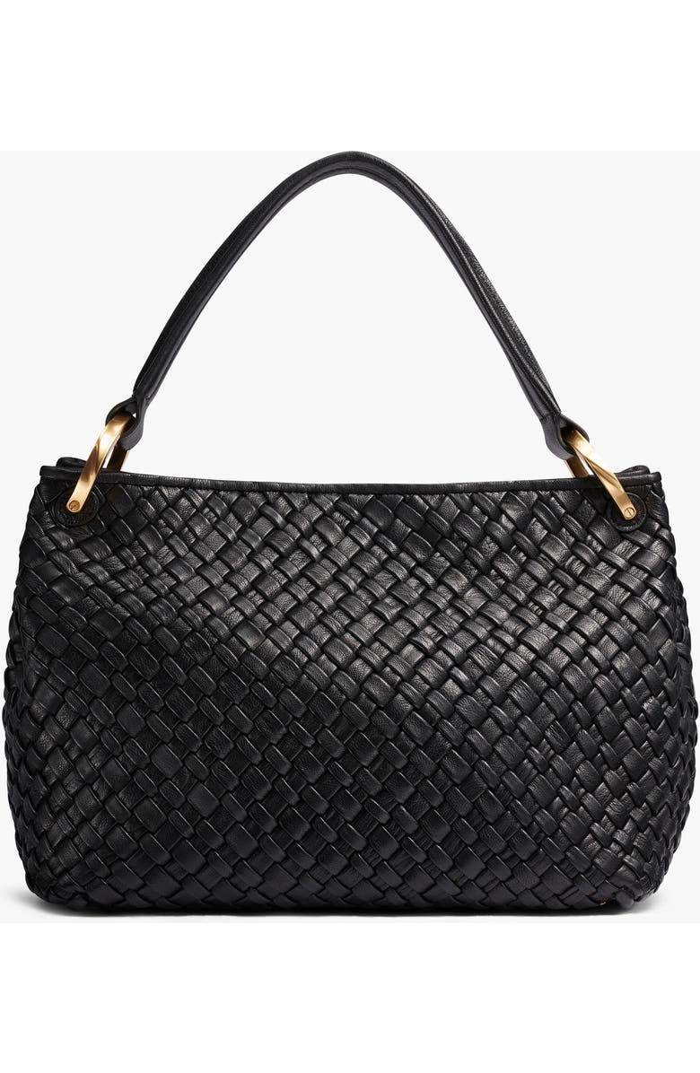 Donna Karan New York Glenwood Woven Shoulder Bag, Alternate, color, Black/Gold