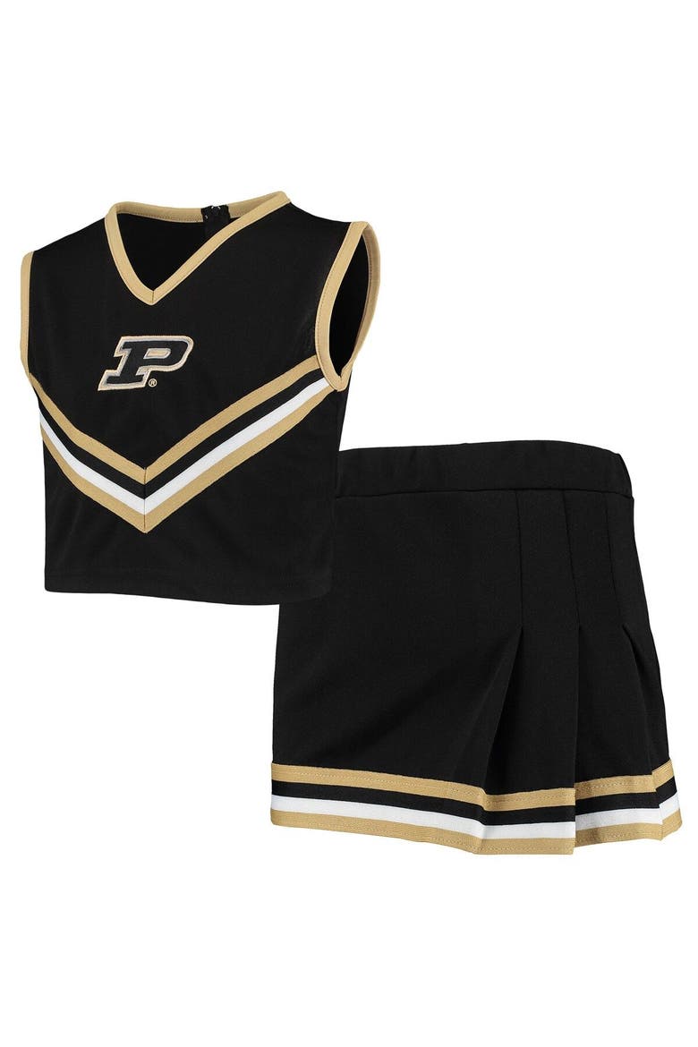 Girls Youth Black Purdue Boilermakers Two-Piece Cheer Set, Main, color, Black