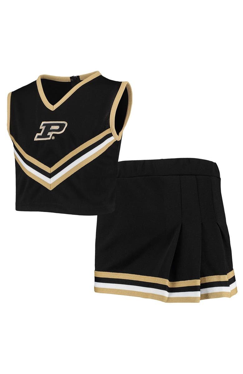 LITTLE KING Girls Youth Black Purdue Boilermakers Two-Piece Cheer Set, Main, color, Black