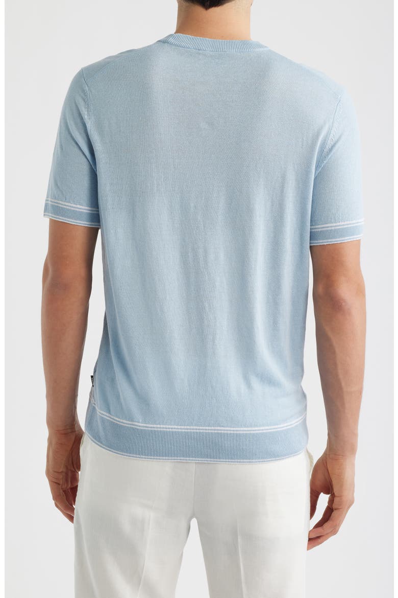 Norberto Linen Blend Short Sleeve Sweater, Alternate, color, LIGHT/ PASTEL BLUE