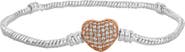 Donatello Gian Crystal Heart Charm Bracelet