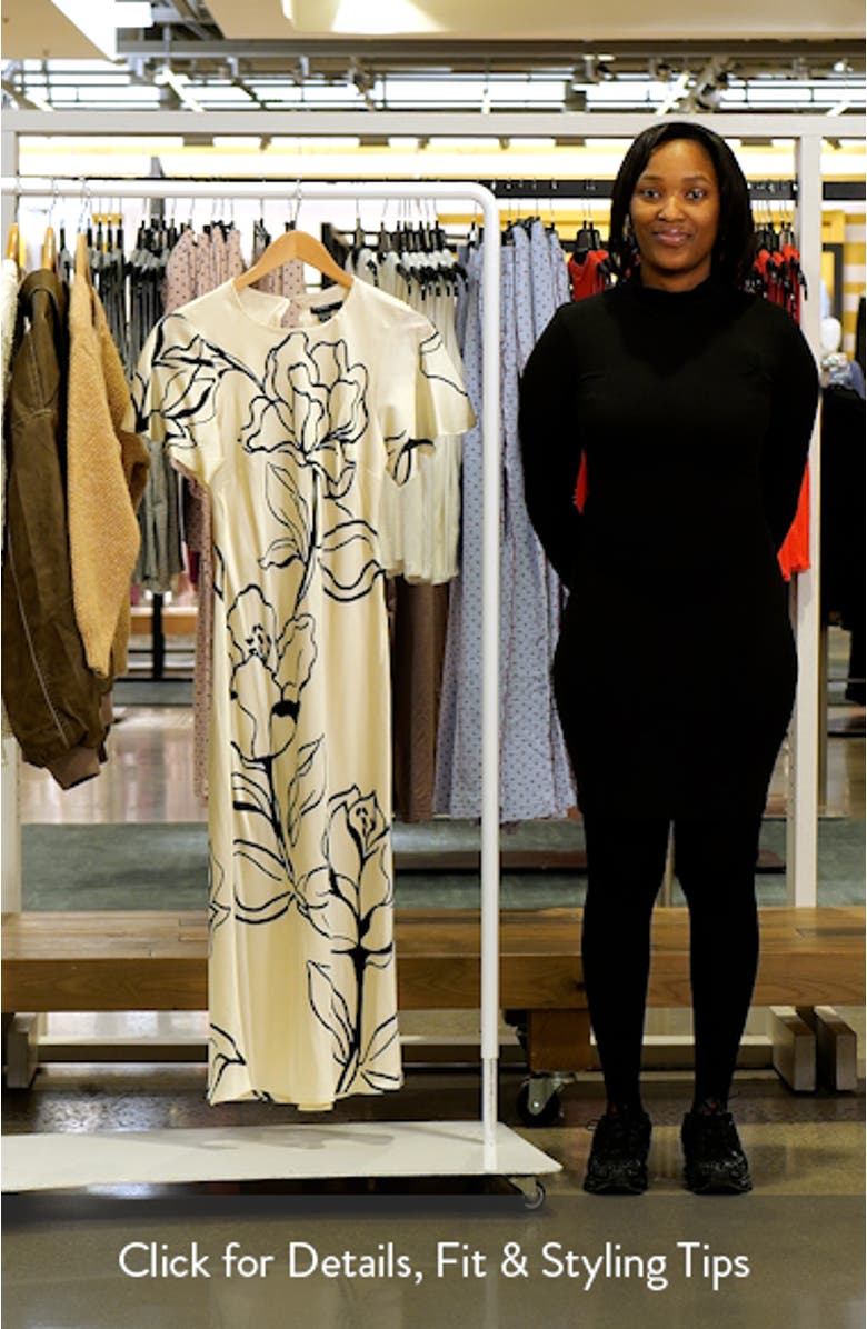 Floral Short Sleeve Midi Dress, sales video thumbnail