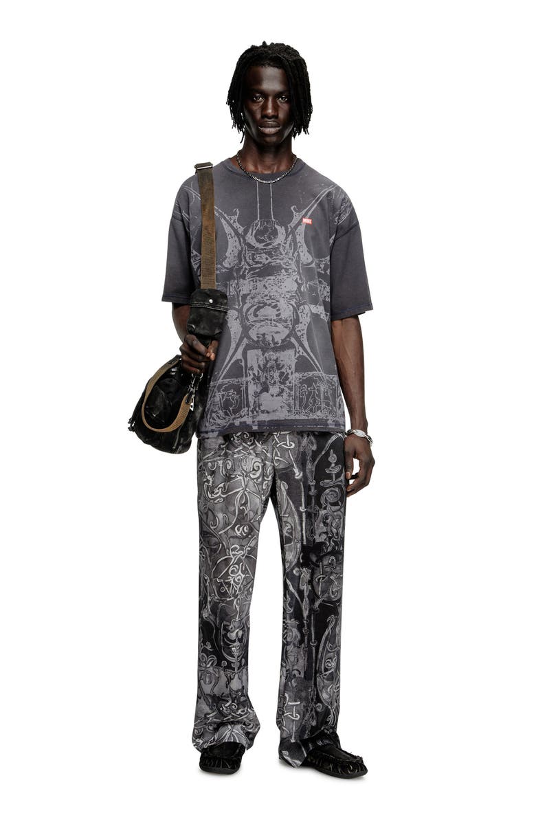 DIESEL<sup>®</sup> T-Boxt-T13 Bleach Print T-Shirt, Alternate, color, Black