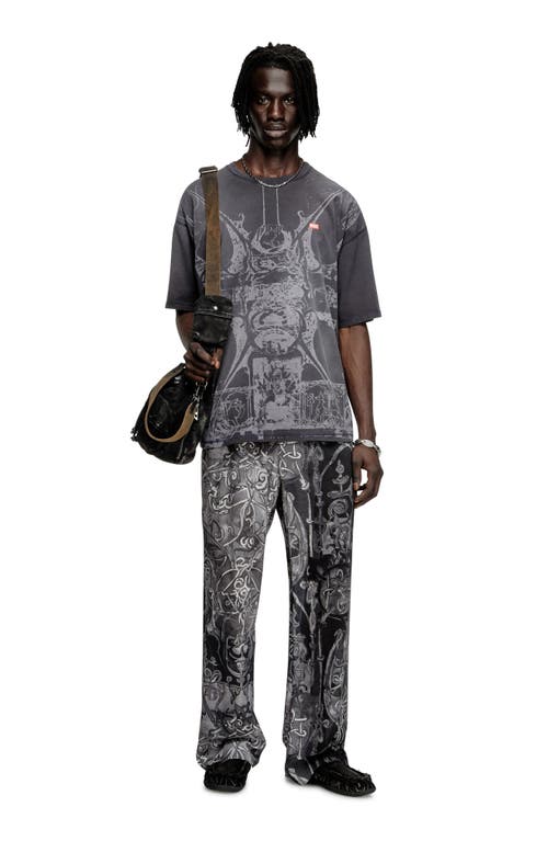 Diesel T-shirt With Tonal Medieval Print