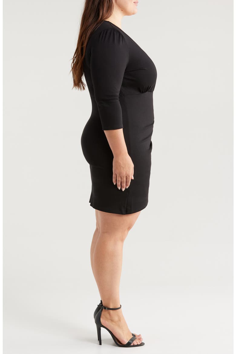 Ruched Dress, Alternate, color, BLACK