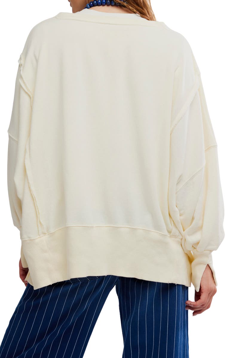 Free People Camden Oversize Graphic Sweatshirt, Alternate, color, Sardine Combo