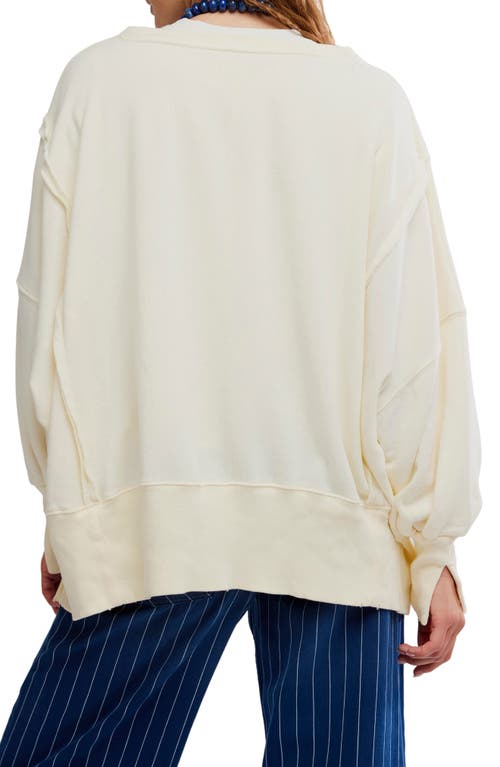 Free People Camden Oversize Graphic Sweatshirt In White