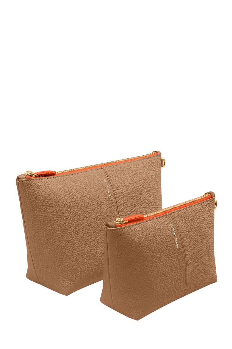 Small Leather Flaire Pouch, Alternate, color, Manhattan Sandstone